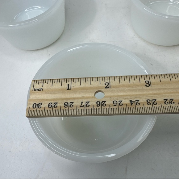 Vintage GlasBake White Milk Glass Ramekin Custard Cups Set of 5 - Picture 4 of 6